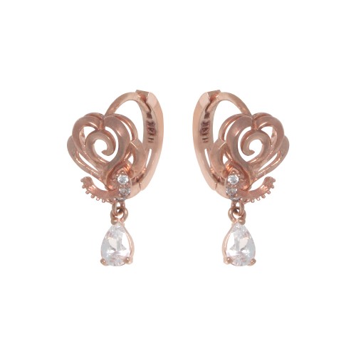 14k 하트로즈 링귀걸이
